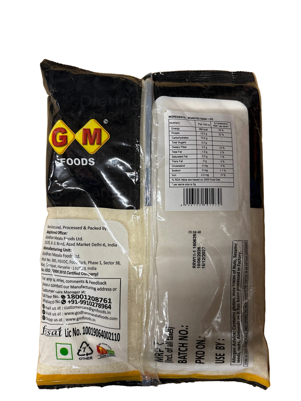 GM Foods Roasted Rava 1kg
