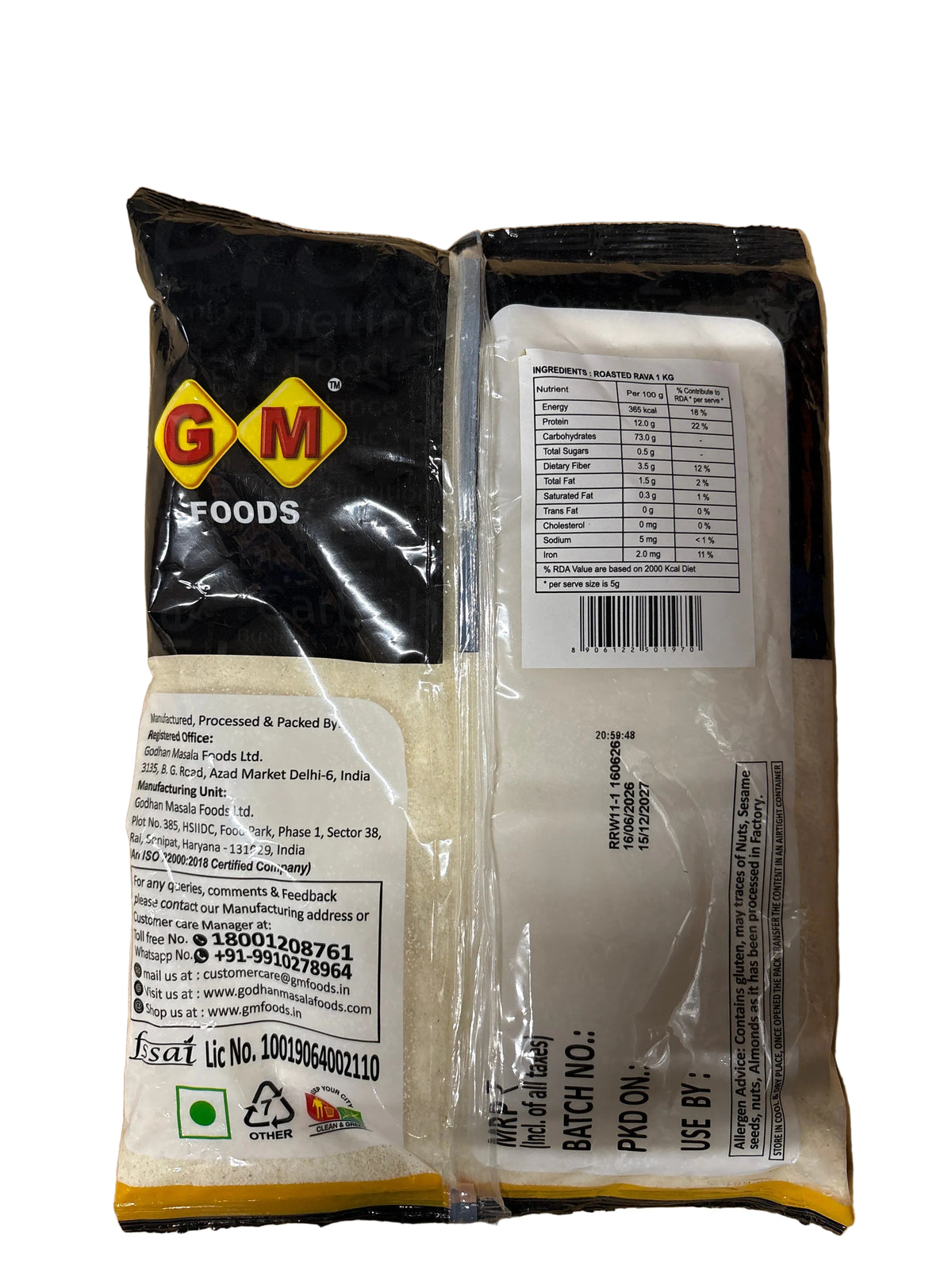 GM Foods Roasted Rava 1kg