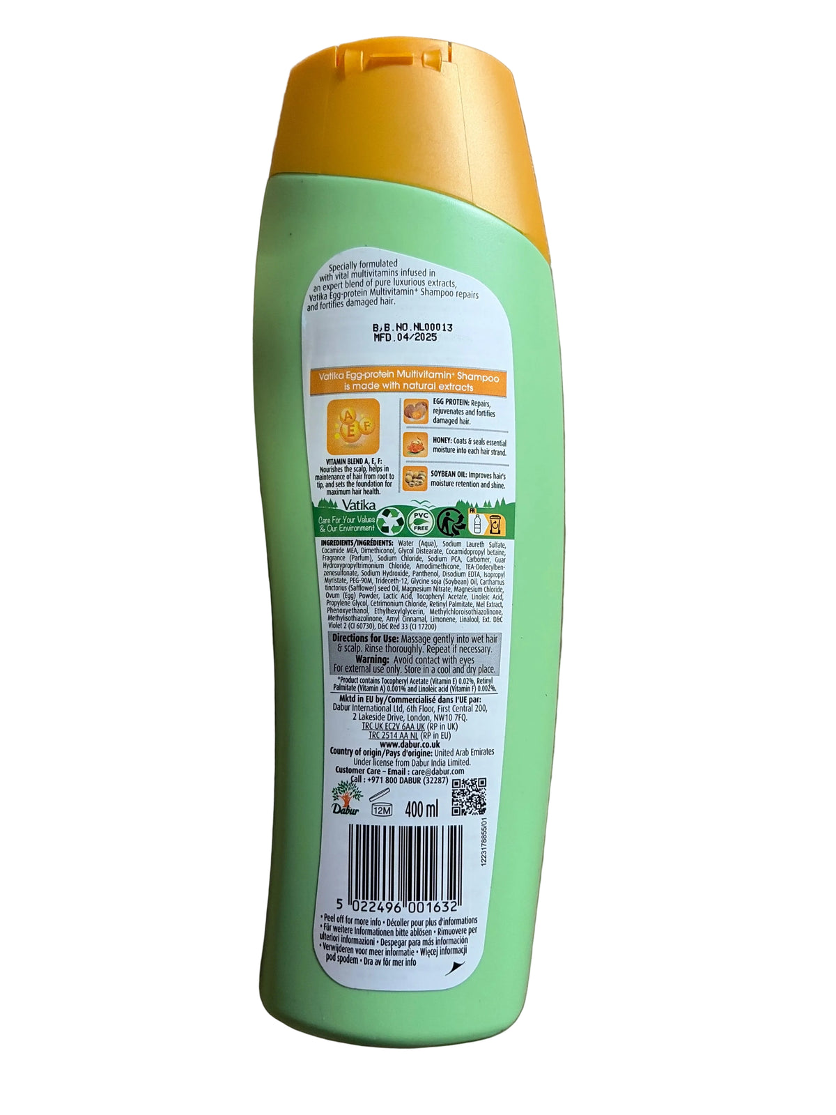 Dabur Vatika Shampoo Multivitamin Egg Damage Repair 400ml