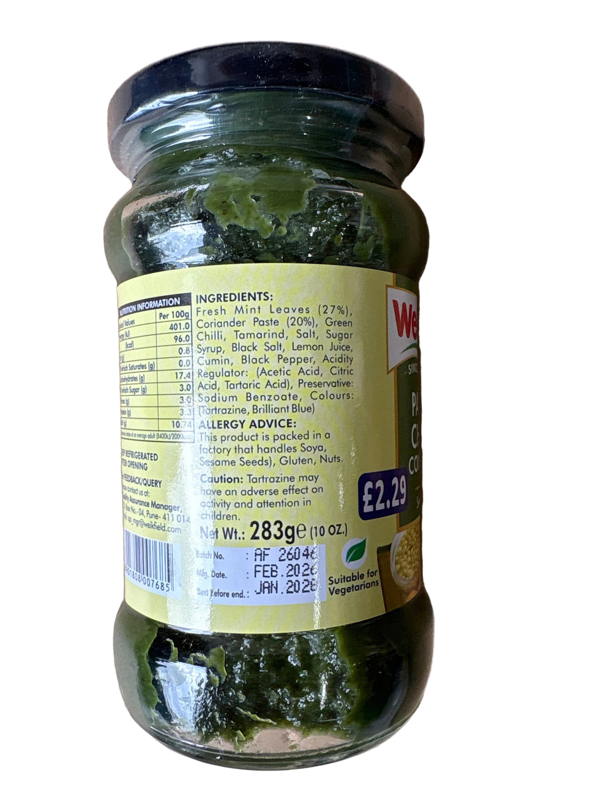 Weikfield Panipuri Chutney Concentrate 283g PM £2.29