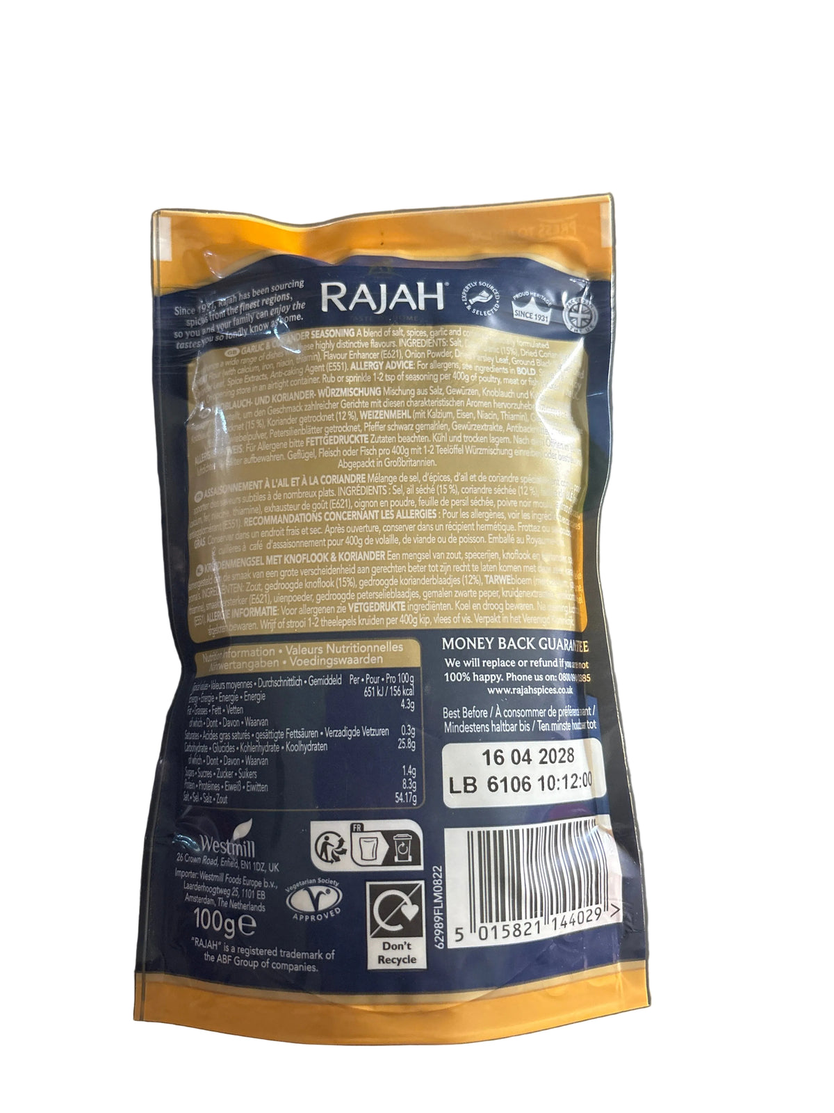 Rajah Garlic & Coriander Seasoning 100g