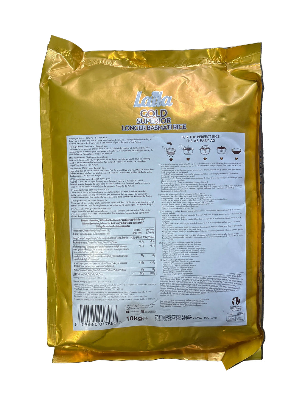 Laila Gold Superior Longer Basmati Rice 10kg