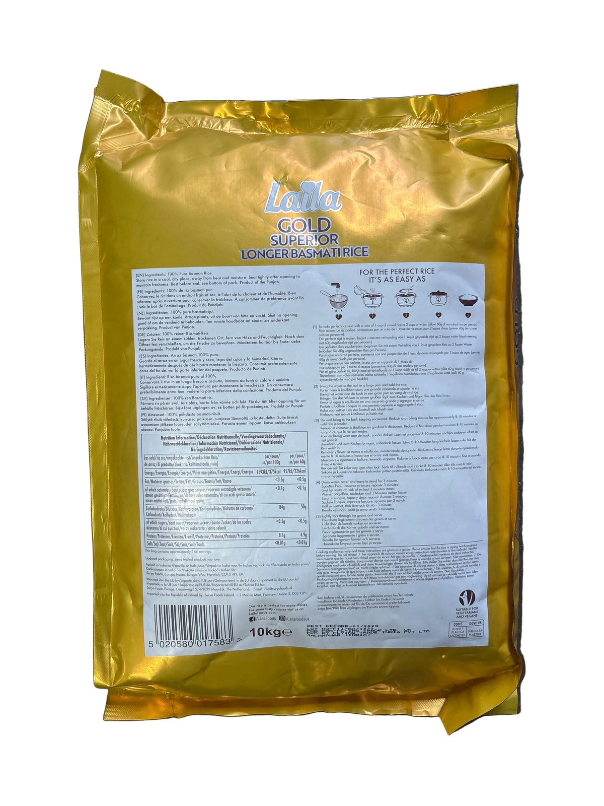 Laila Gold Superior Longer Basmati Rice 10kg