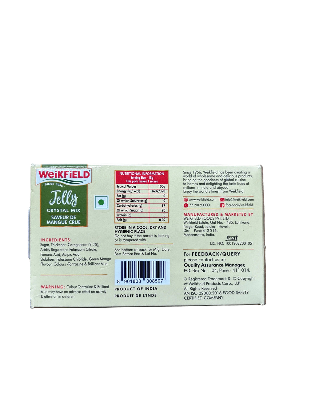 Weikfield Jelly Crystal Mix Kaccha Mango 75g