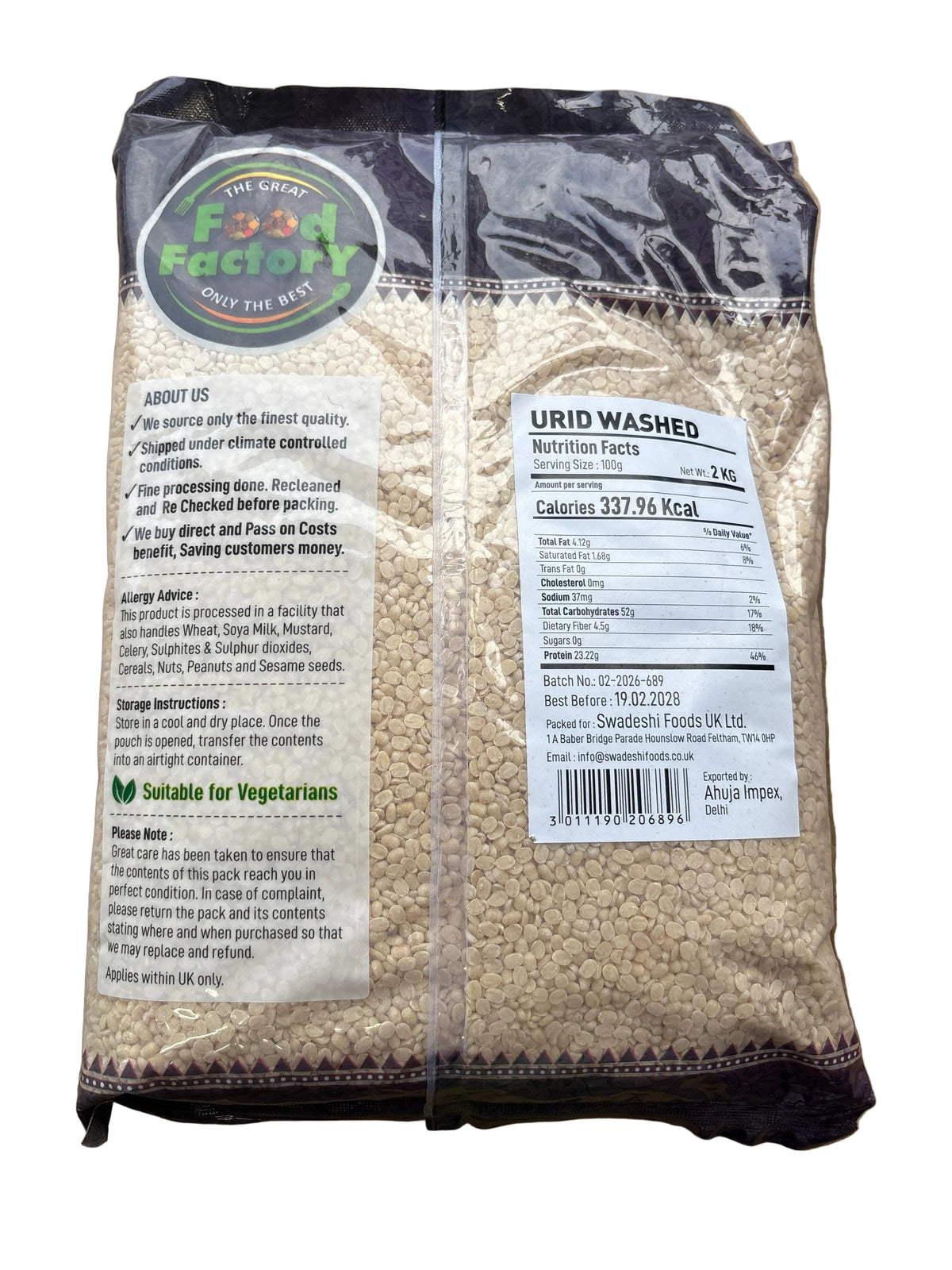 Food Factory Urid Washed Desi 2kg