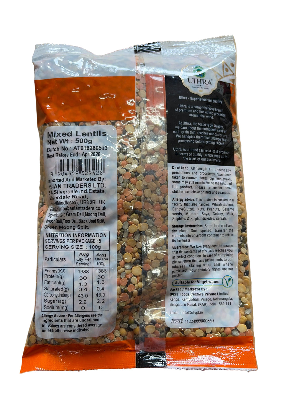 Uthra Mixed Lentils Pulses 500g