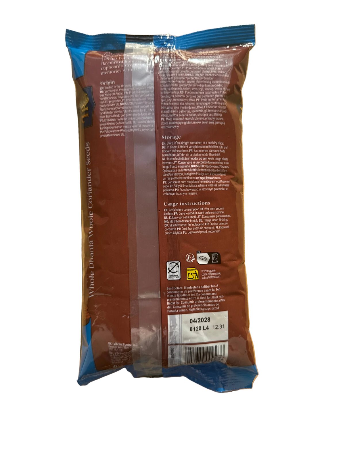 TRS Whole Coriander Dhania Seeds 250g