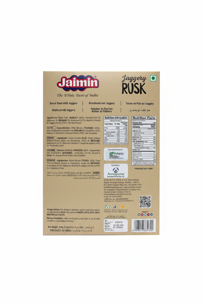 Jaimin Jaggery Rusk 200g