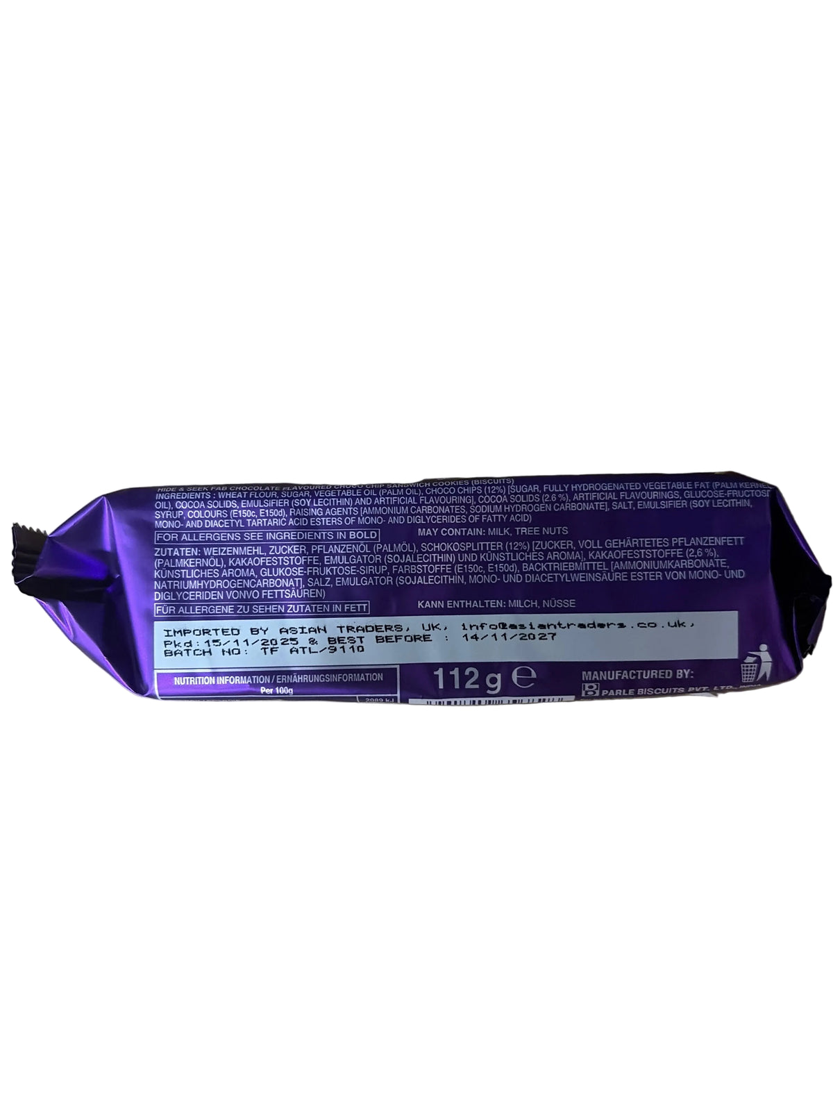 Parle Fab Chocolate Choco Chip Cookies 112g Mix & Match 2 For £2