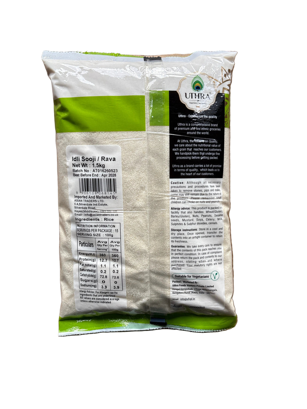 Uthra Samolina Idli Sooji Rava, 1.50 kg