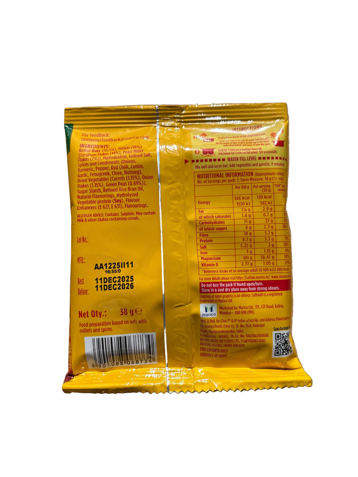Saffola Masala Oats Classic Masala 38g