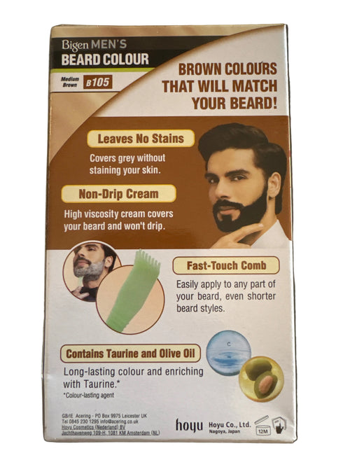 Bigen Mens Beard Colour Medium Brown 105
