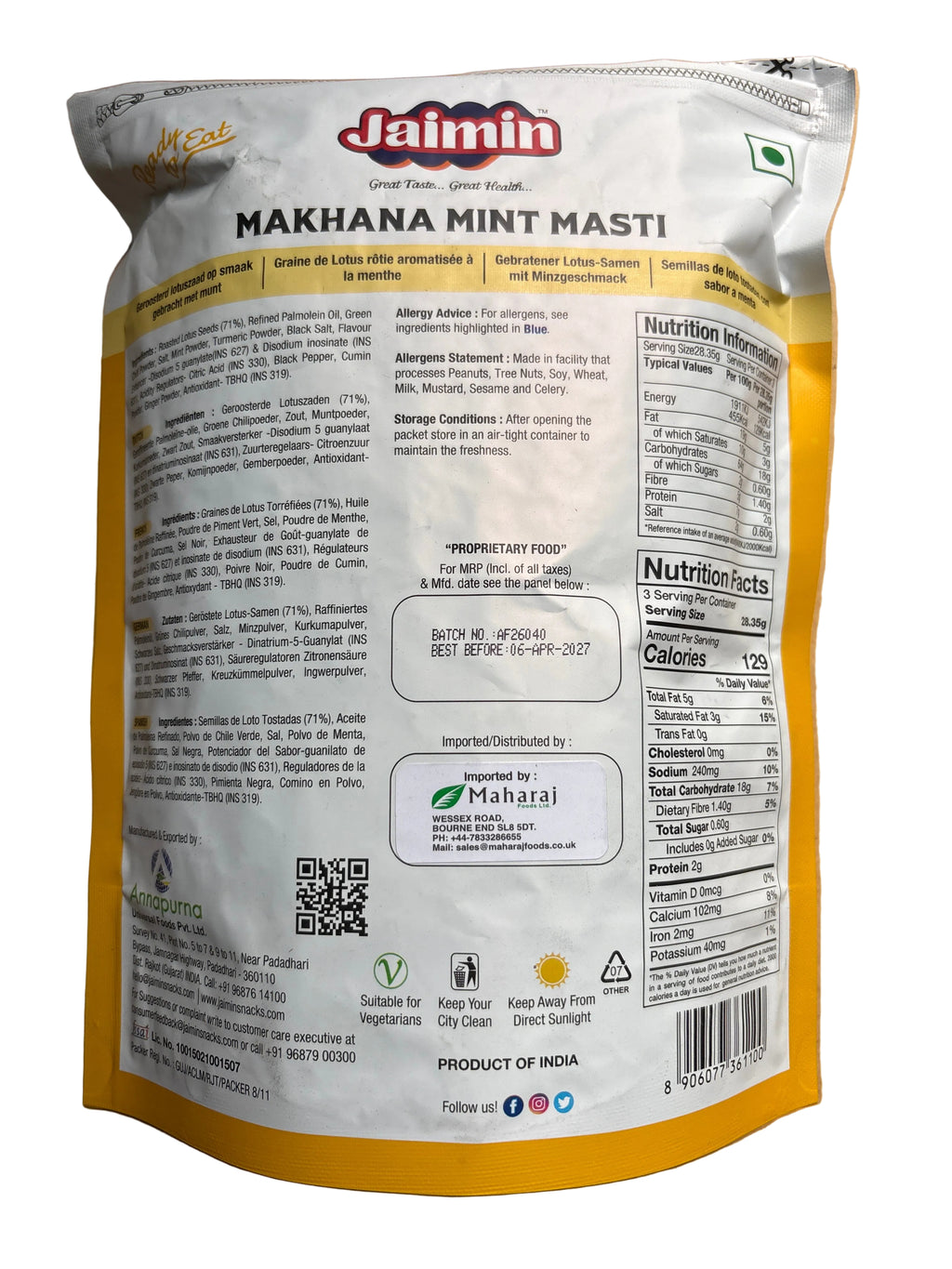 Jaimin Makhana Mint Masti 80g