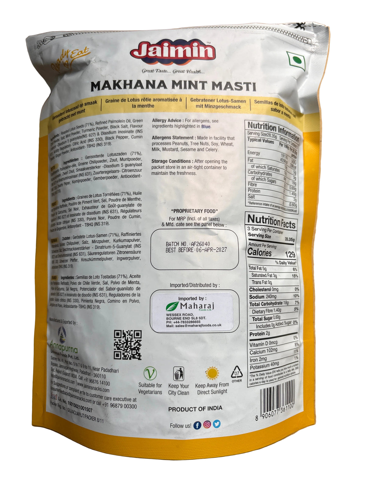 Jaimin Makhana Mint Masti 80g