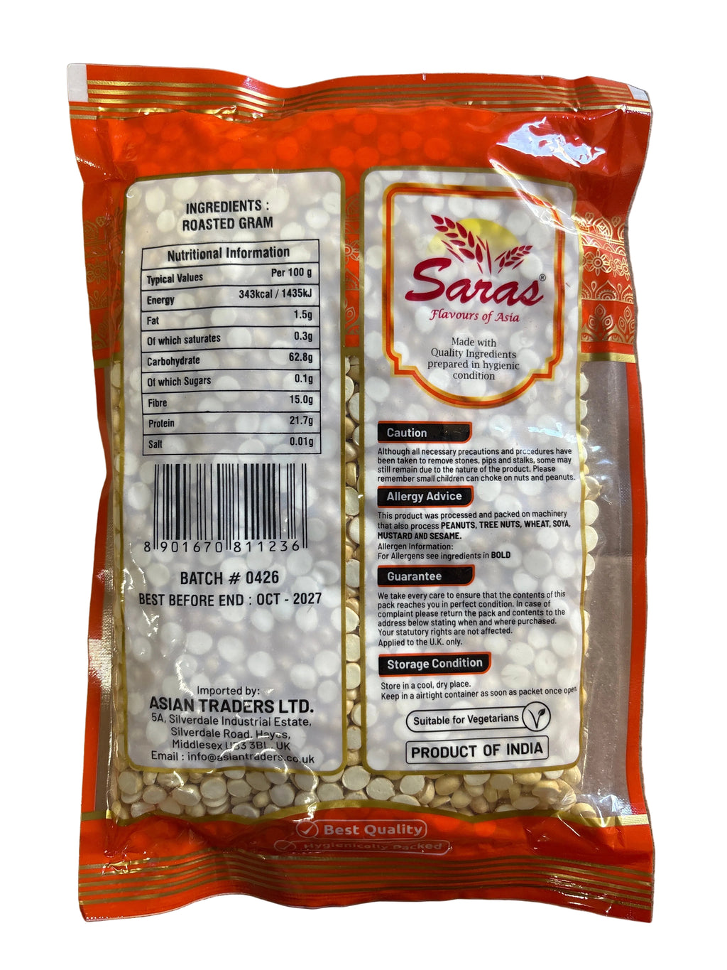Saras Dall Daria Unsalted 300g