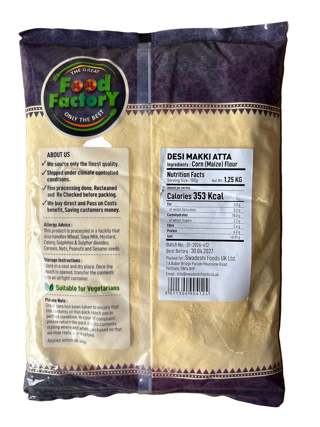 Food Factory Desi Makki Atta 1.25kg