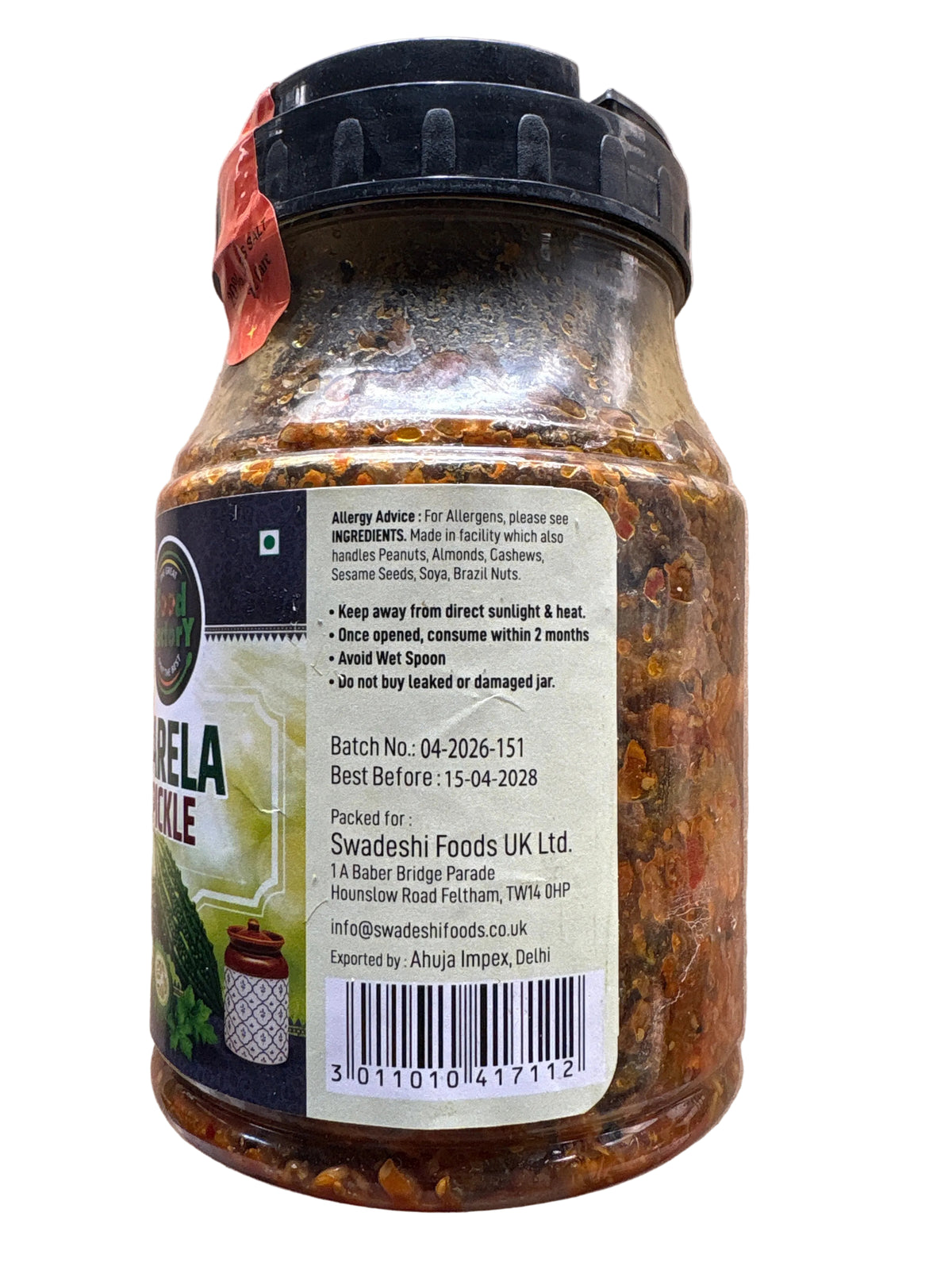Food Factory Karela Pickle Bitter Gourd 900g
