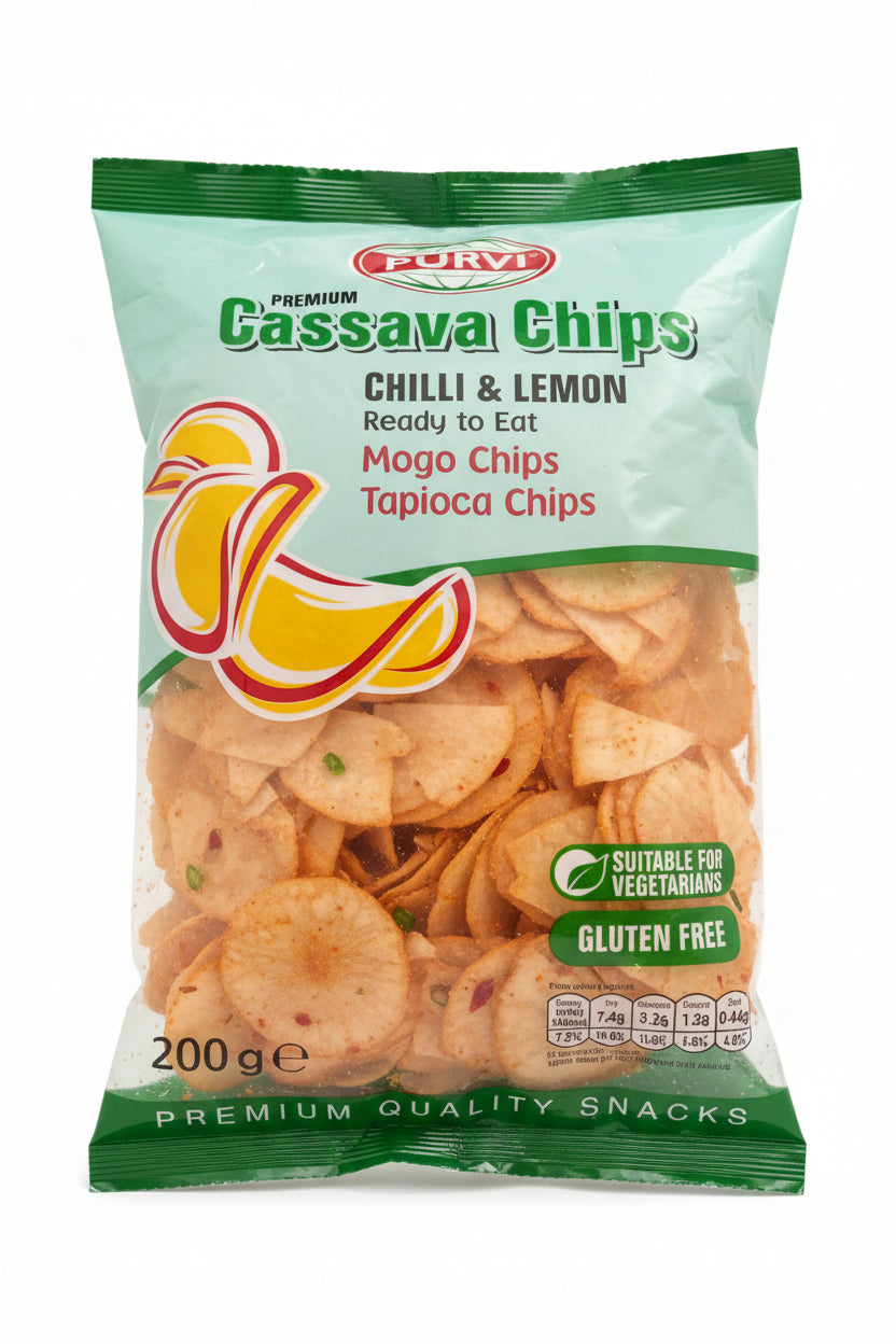 Purvi Cassava Chips Chilli & Lemon 200g