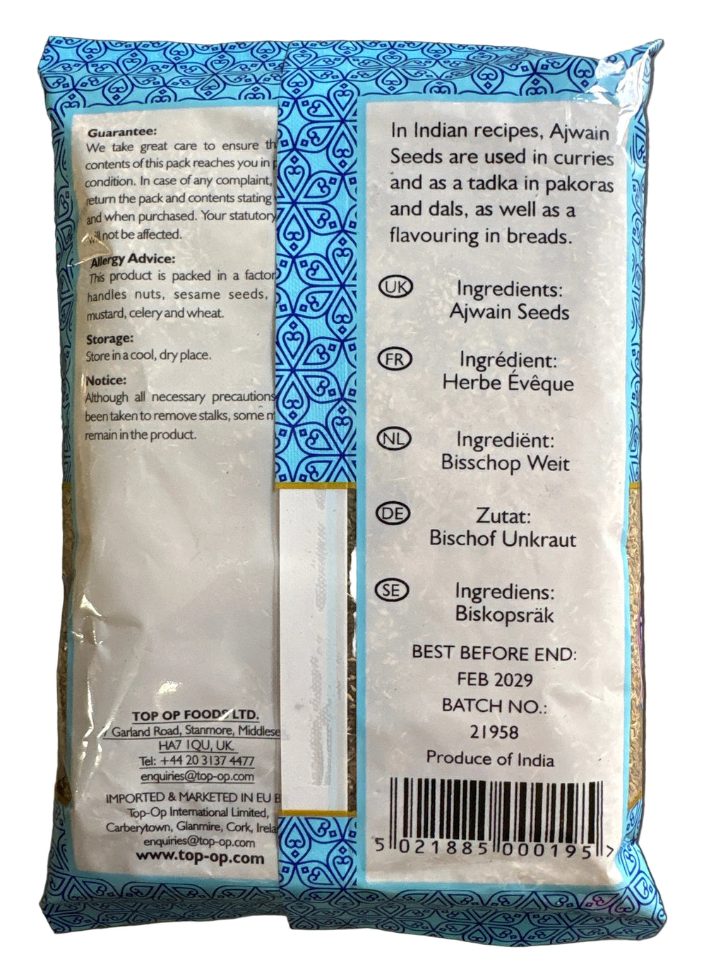 Top Op Carom Ajwain Seeds 300g
