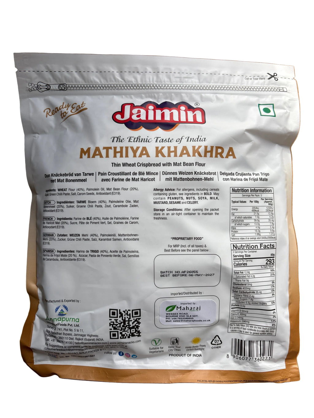 Jaimin Mathiya Khakhra 180g