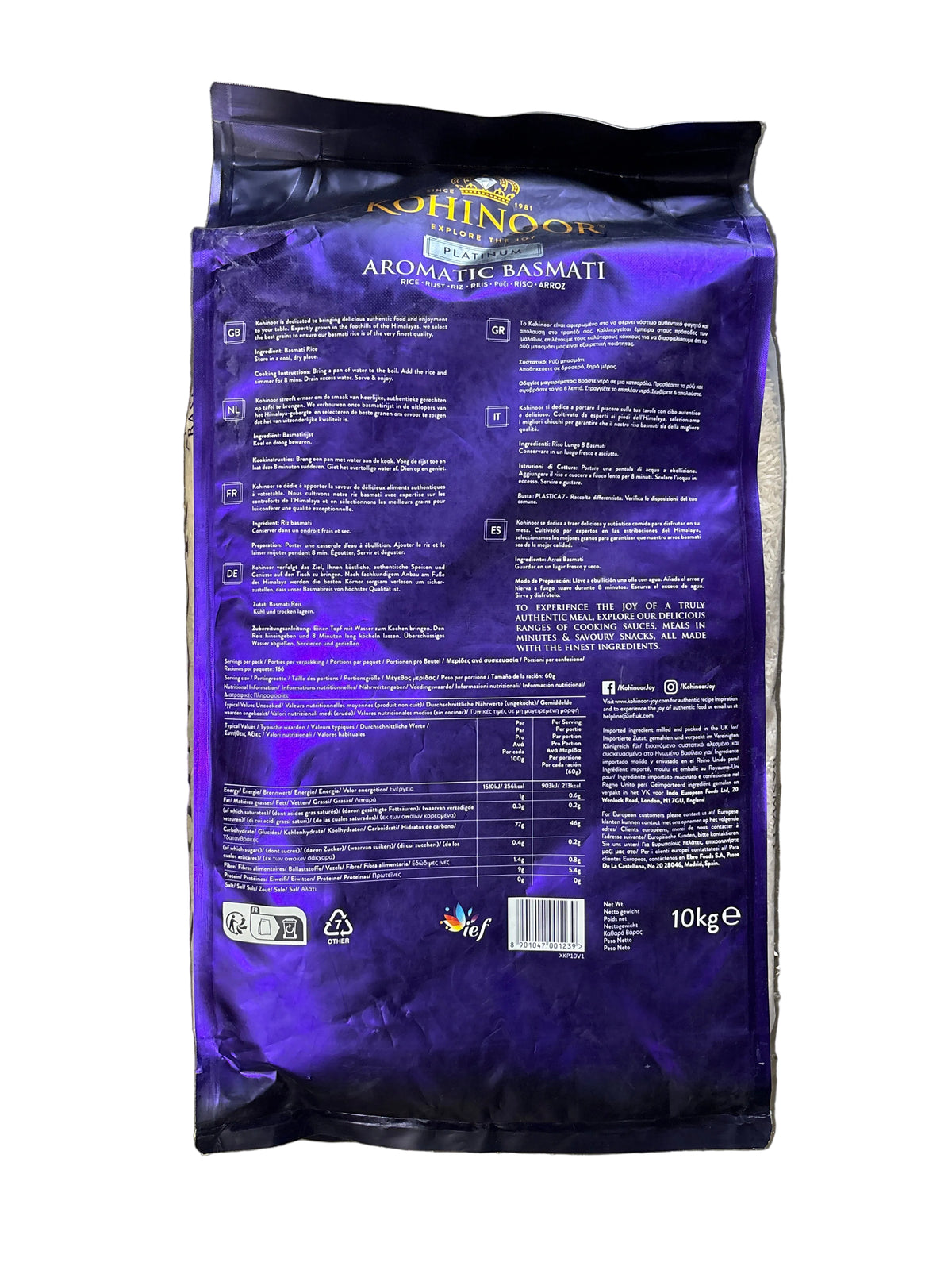 Kohinoor Platinum Aromatic Basmati Rice 10kg