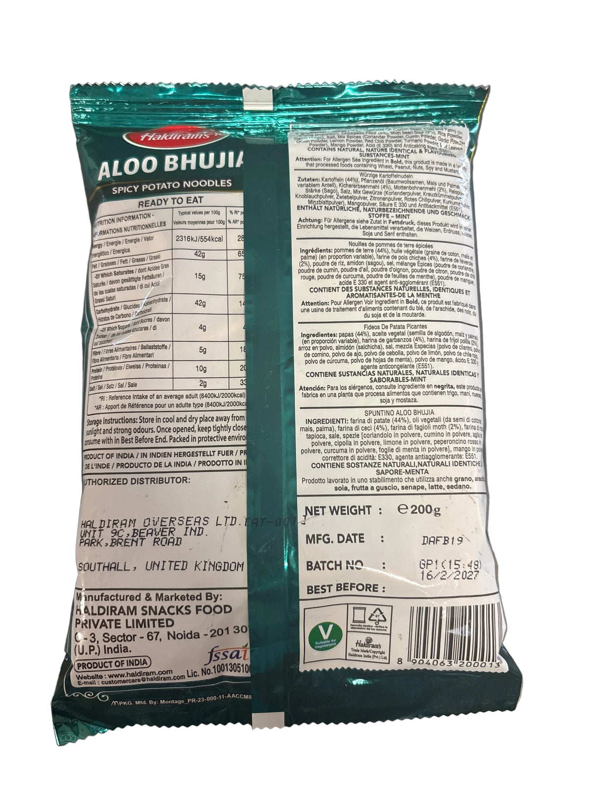 Haldirams Bhujia Aloo 200g PM £1.29