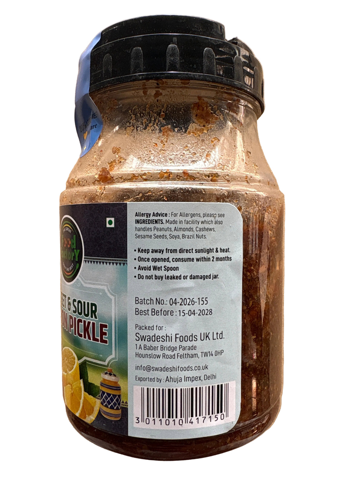 Food Factory Sweet & Sour Lemon Pickle 900g