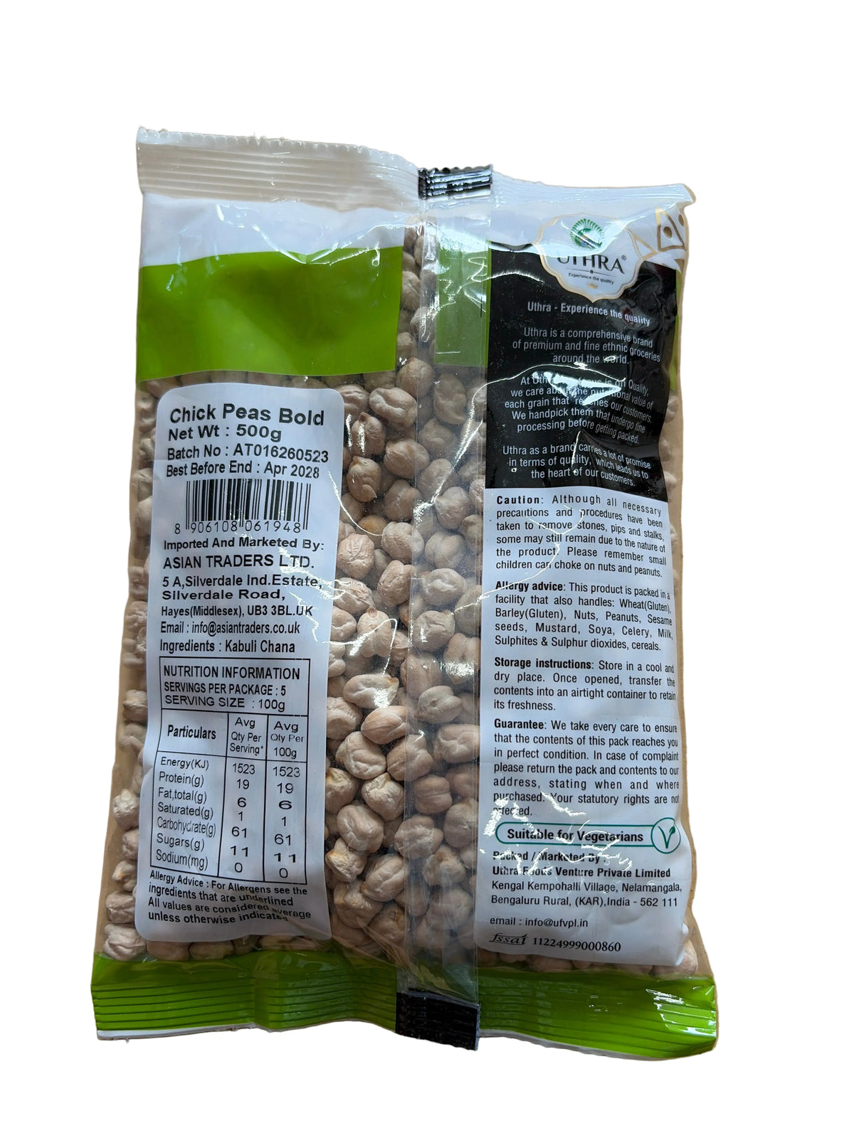Uthra Chick Peas Bold 500g