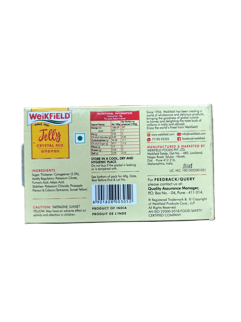 Weikfield Jelly Crystal Mix Pineaple 75g