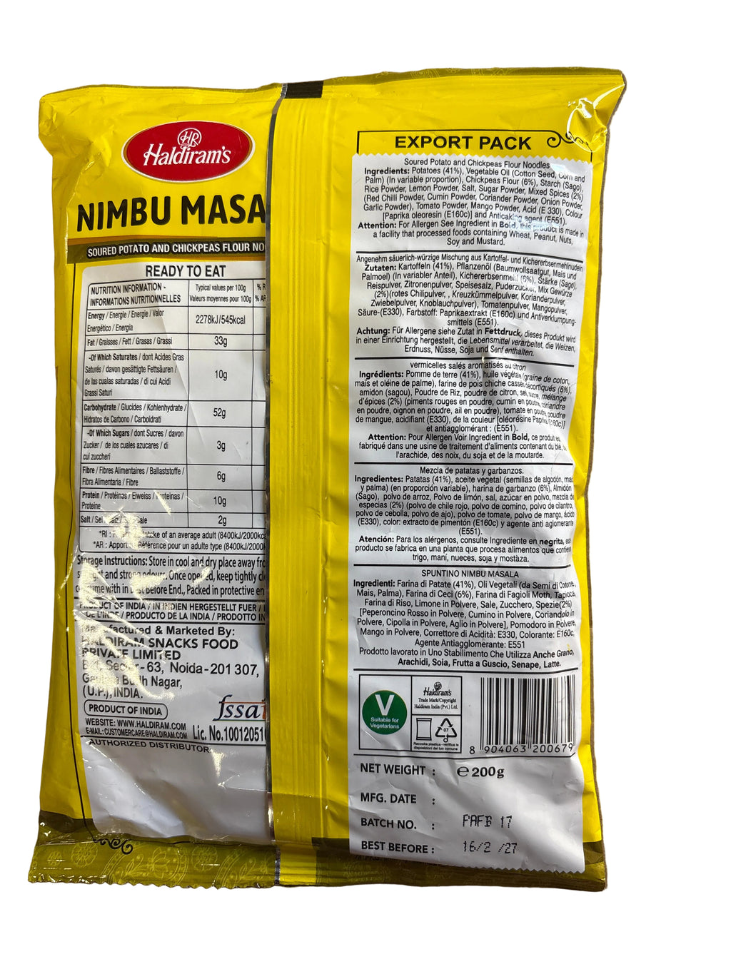 Haldirams Nimbu Masala 200g PM £1.29