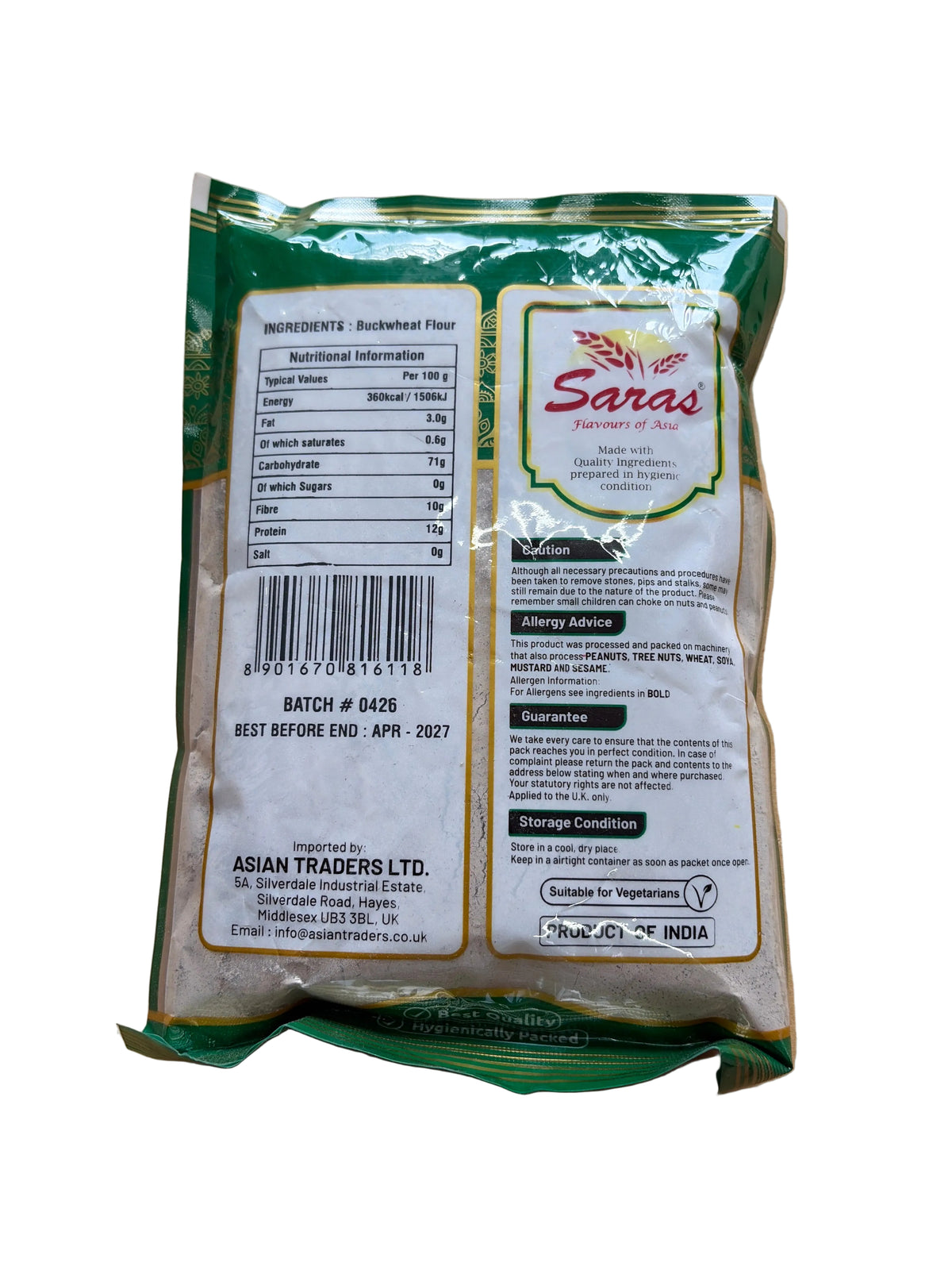 Saras Flour Kuttu 400g