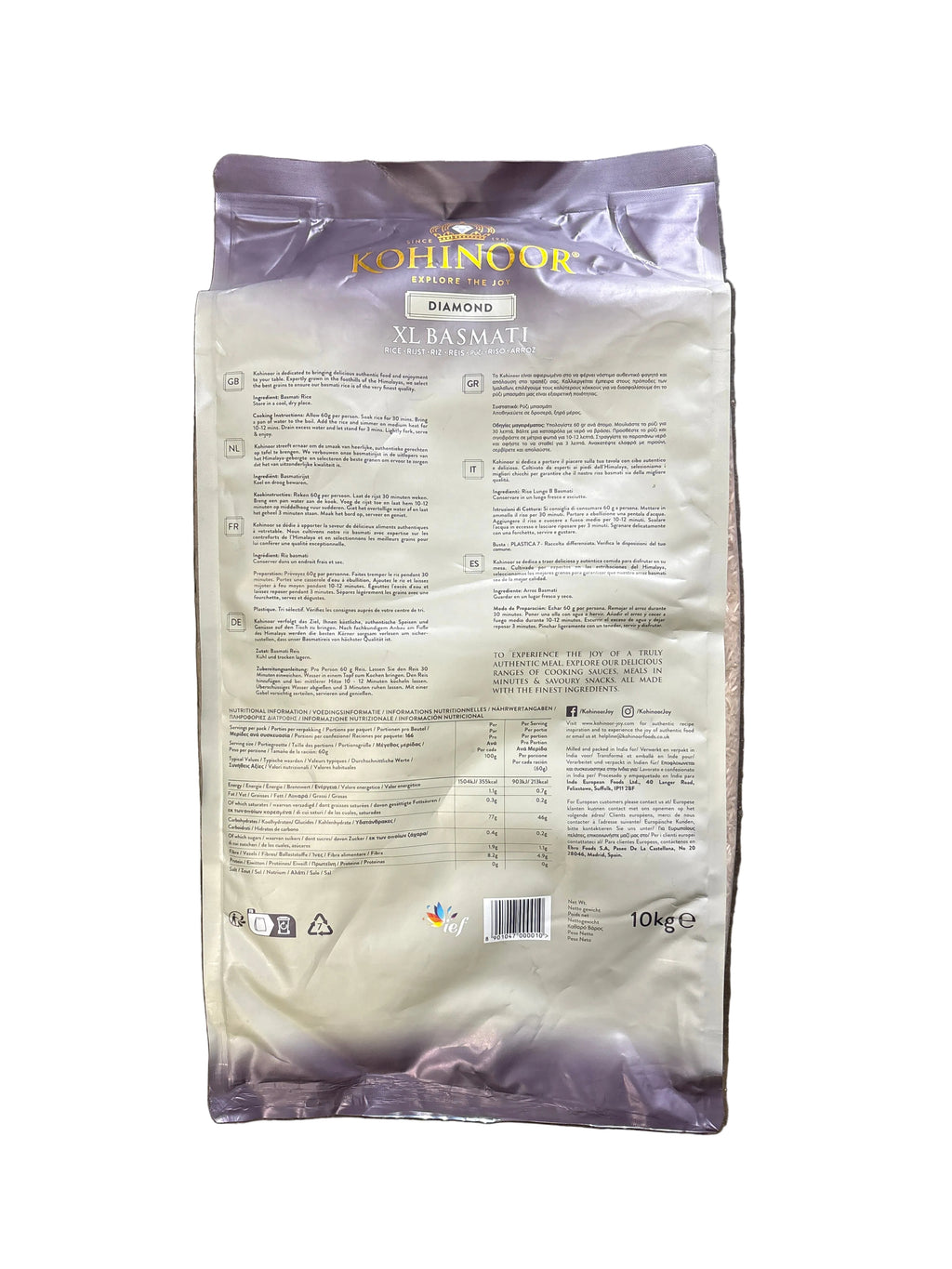Kohinoor Diamond Basmati Extra Long Rice 10kg