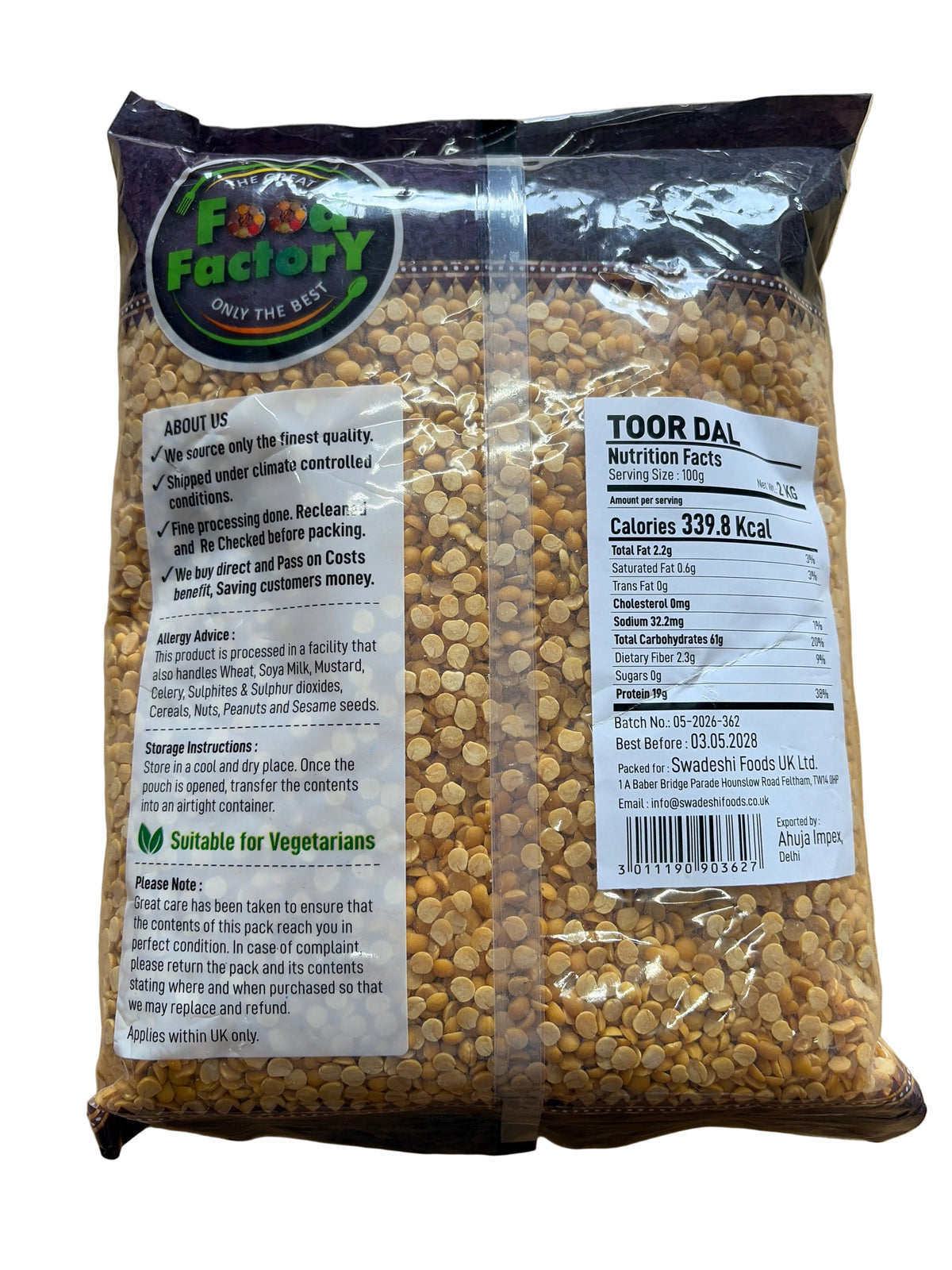 Food Factory Toor Dal Desi 2kg