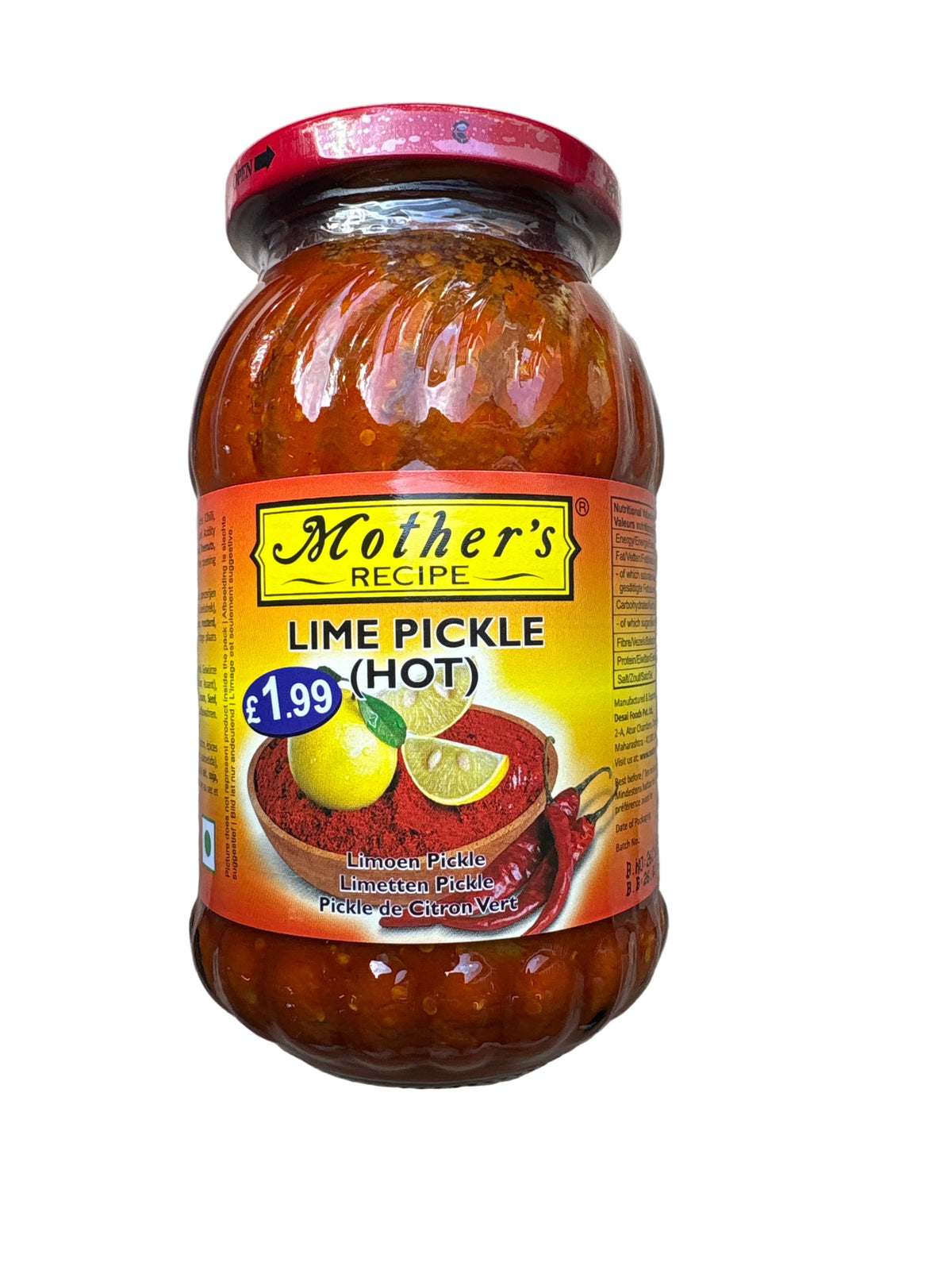 Mothers Pickle Lime Hot 500g