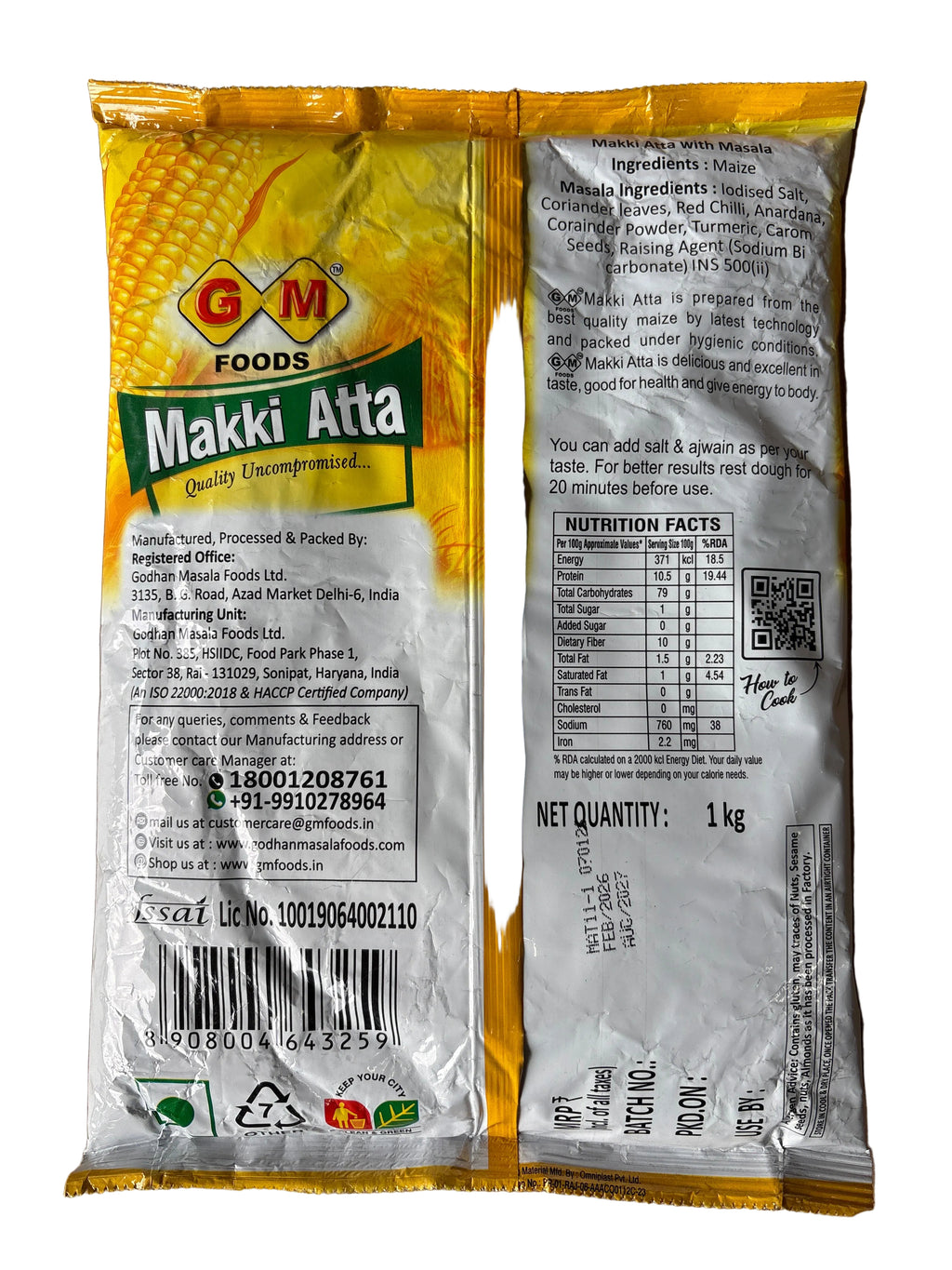 GM Foods Desi Makki Atta 1kg