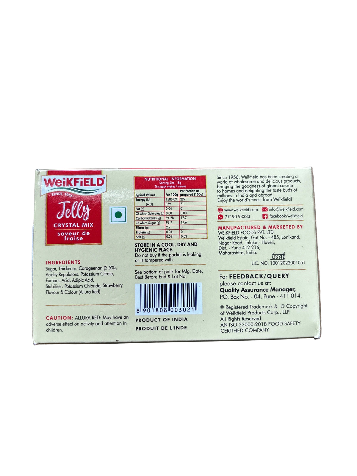 Weikfield Jelly Crystal Mix Strawberry 75g