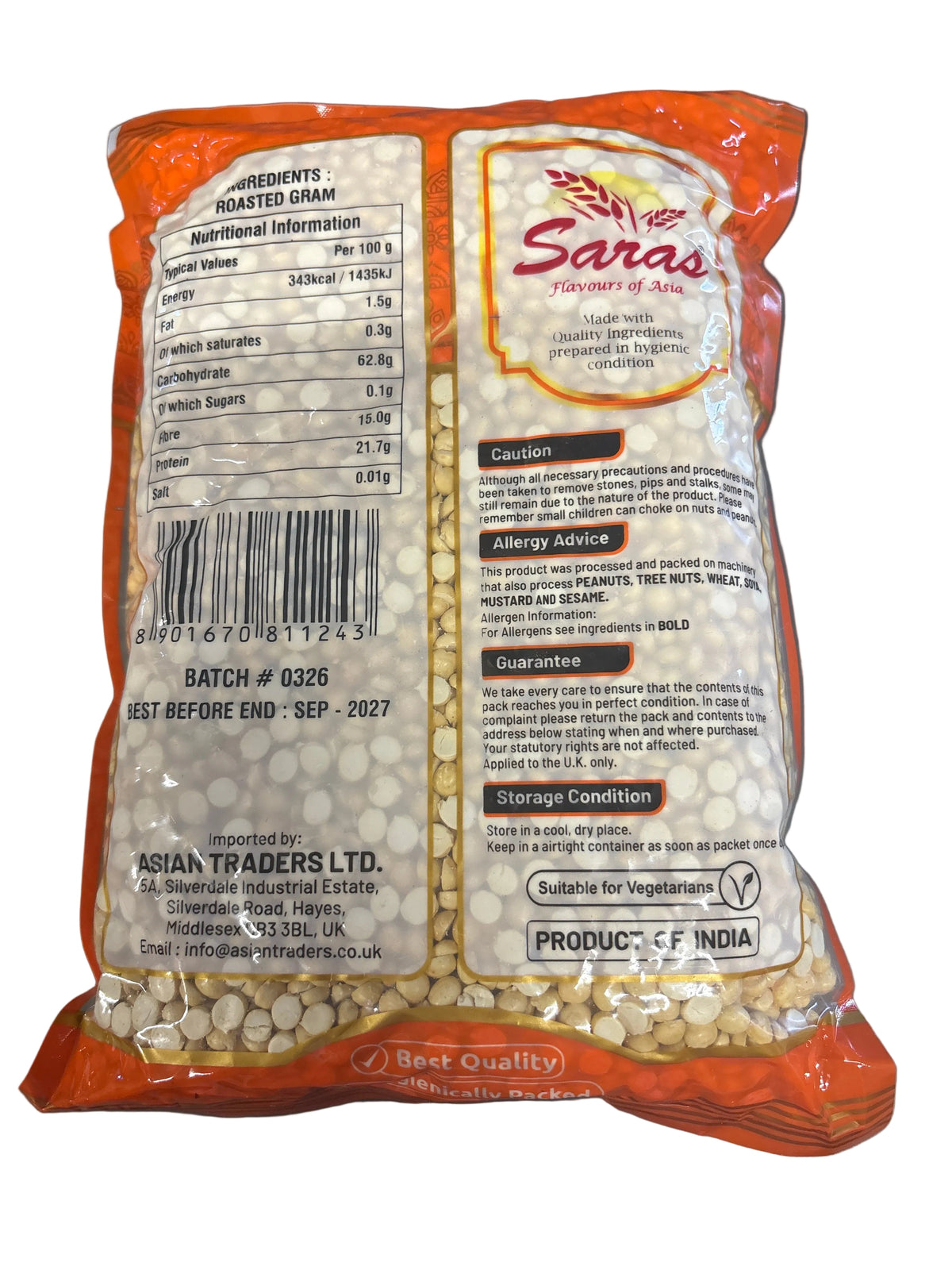 Saras Dall Daria Unsalted 1kg