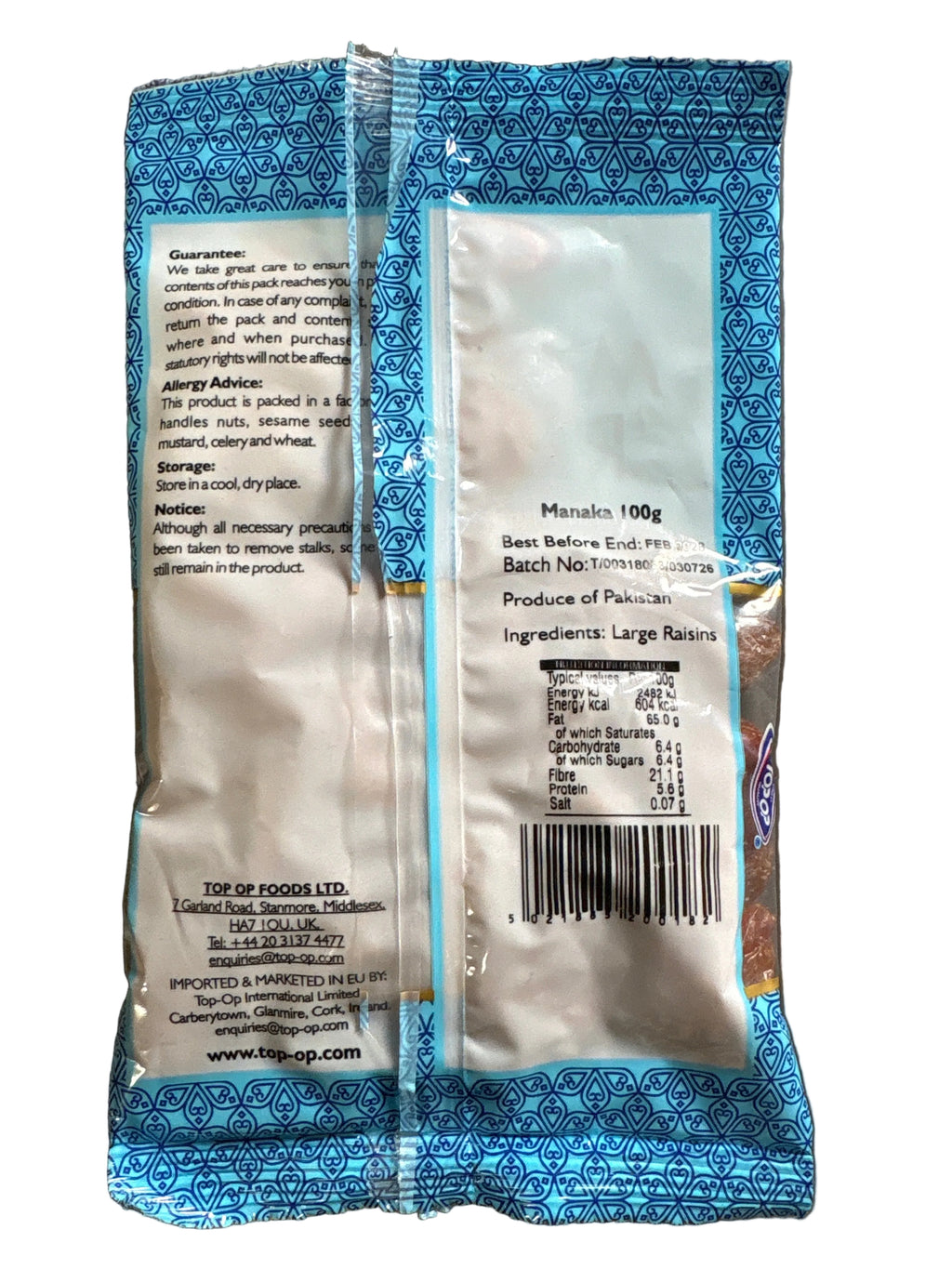 Top Op Manaka Raisins 100g