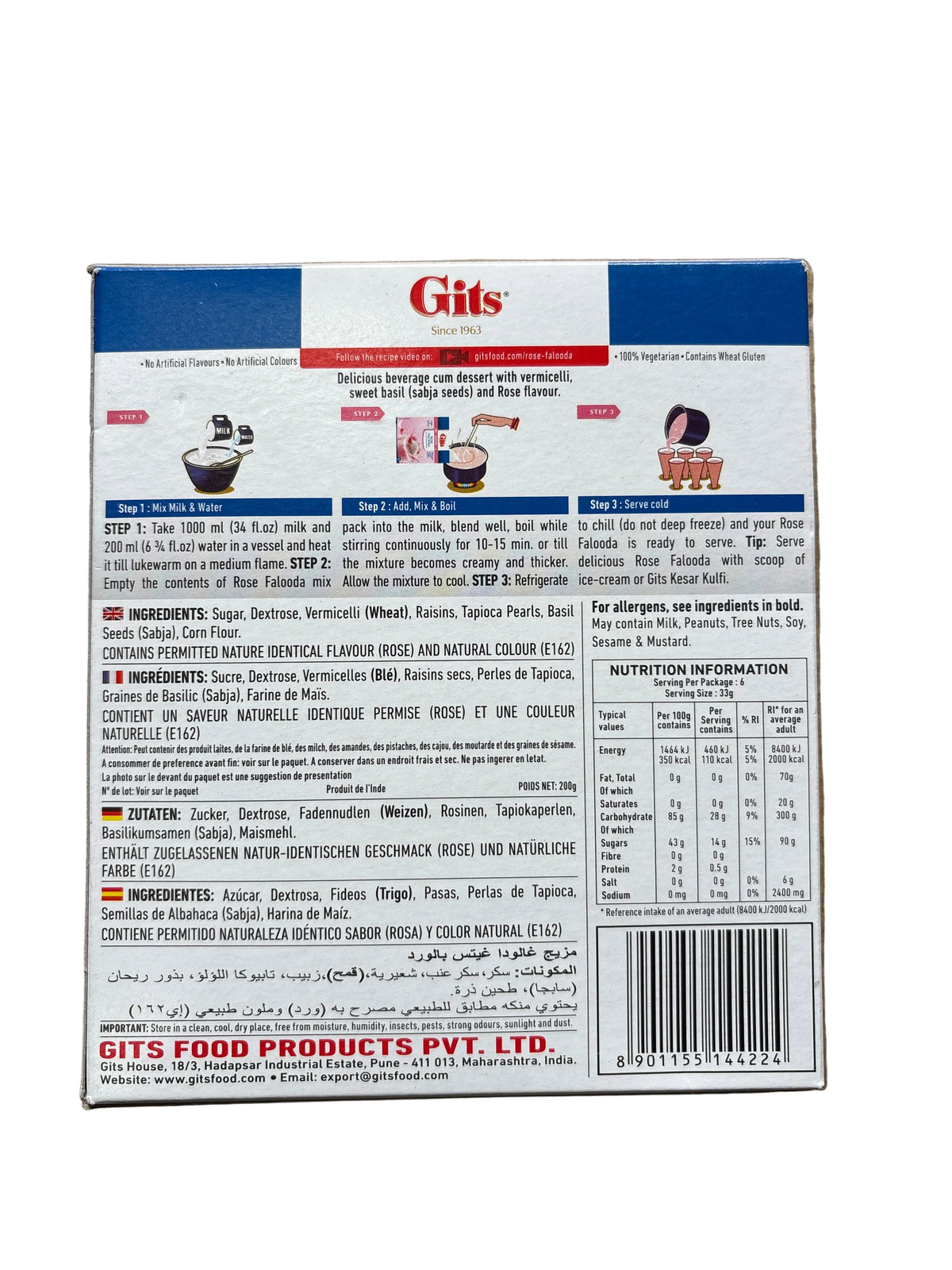 Gits Rose Falooda Mix 200g