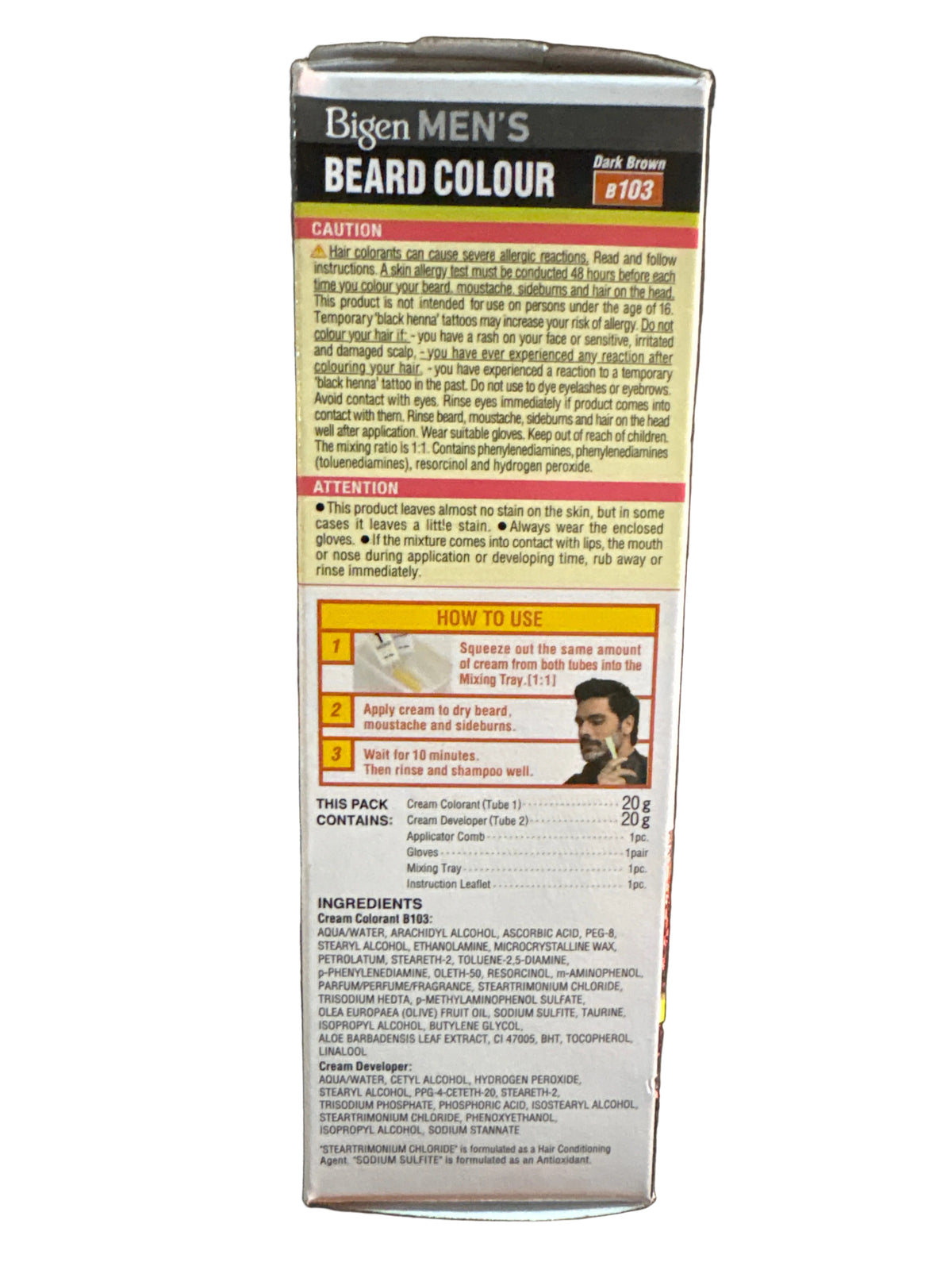 Bigen Mens Beard Colour Dark Brown 103