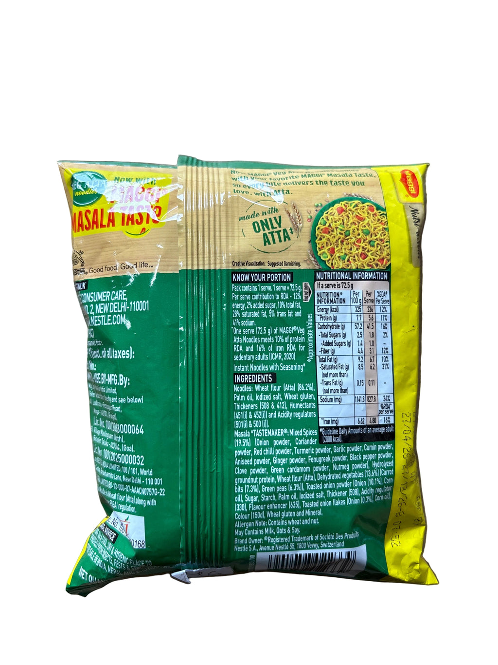 Maggi Veg Atta Noodles 72.5g 2 For £1