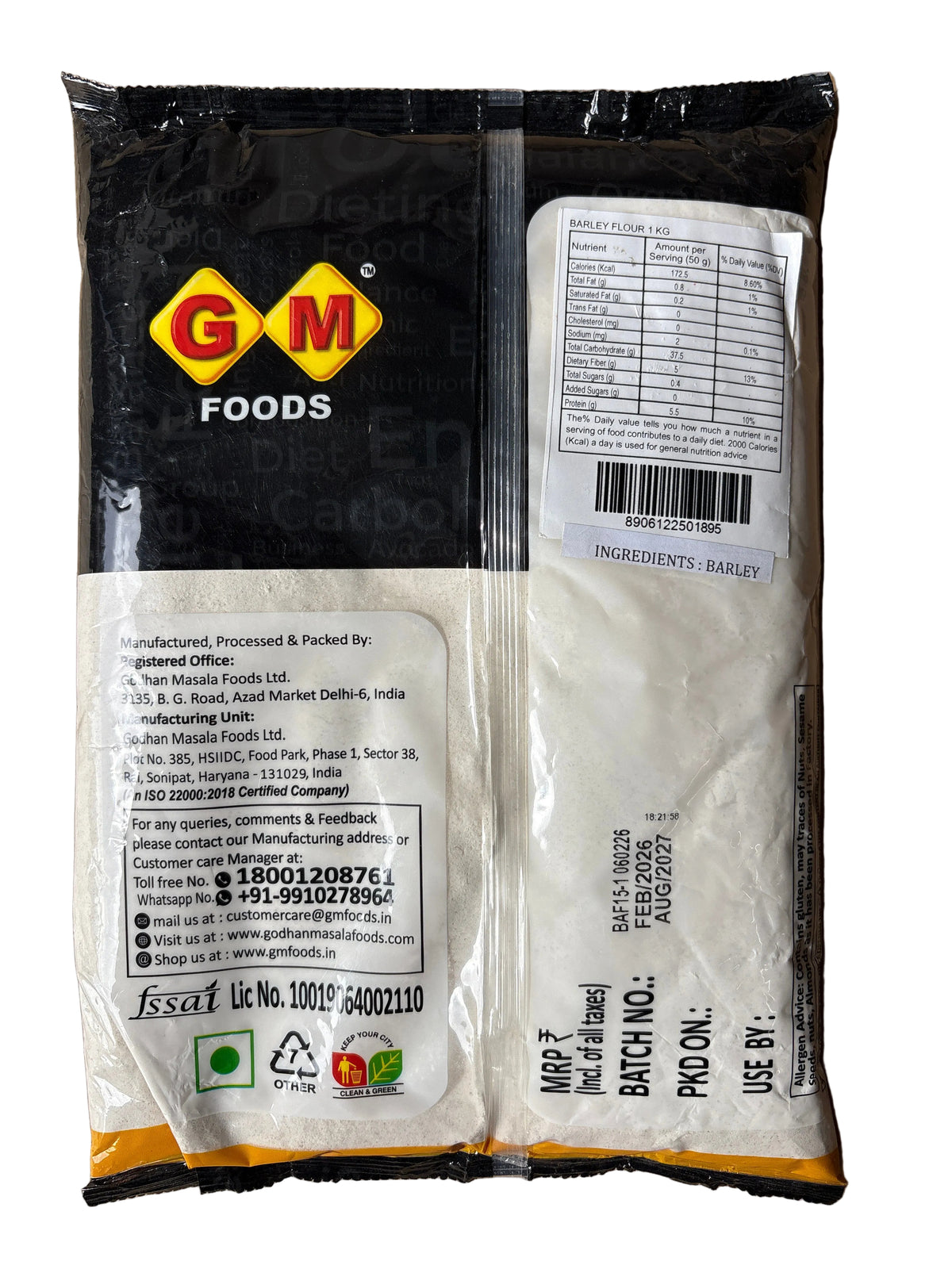 GM Foods Barley Flour 1kg