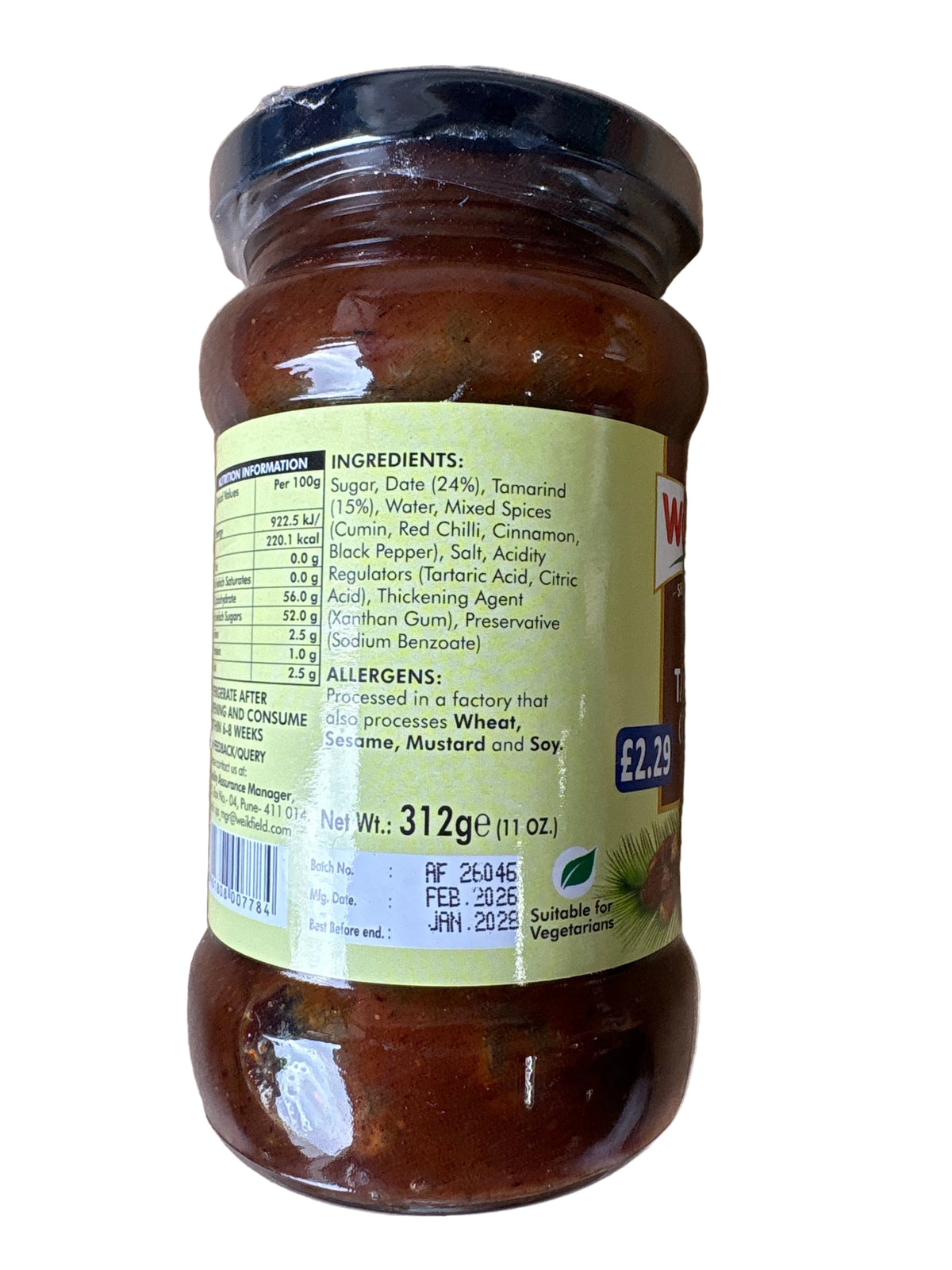 Weikfield Date & Tamarind Chutney 312g PM £2.29