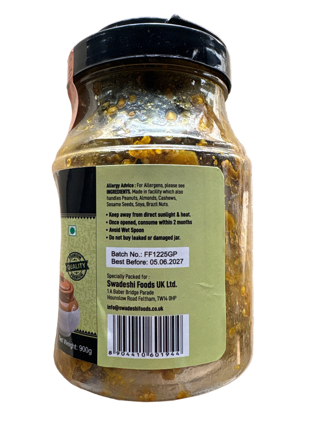 Food Factory Green Chilli Pickle 900g
