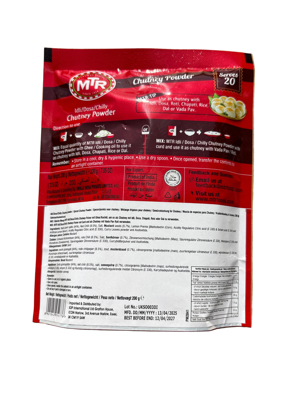 MTR Spiced Chutney Powder 200g