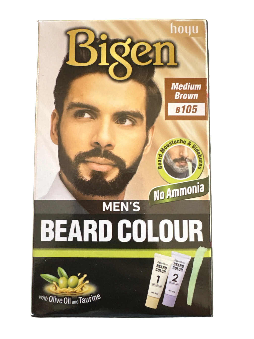 Bigen Mens Beard Colour Medium Brown 105