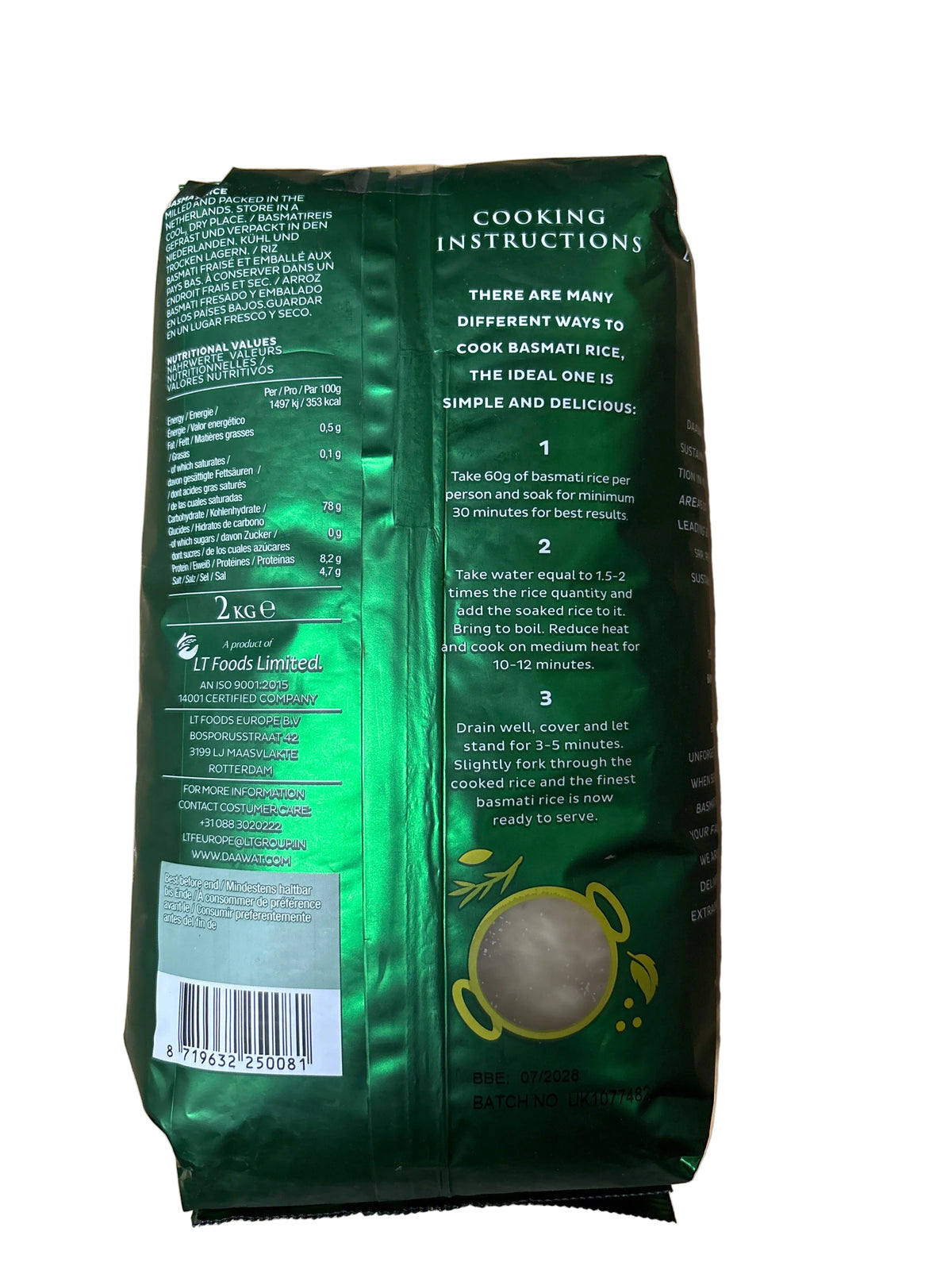 Daawat Extra Long Basmati Rice 2kg