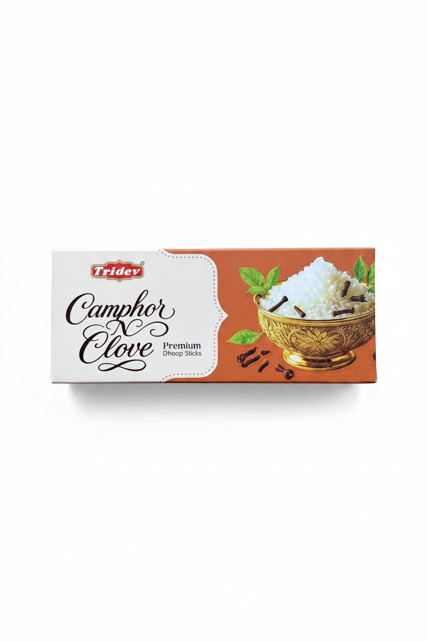 Tridev Premium Dhoop Sticks Camphor Clove 80g