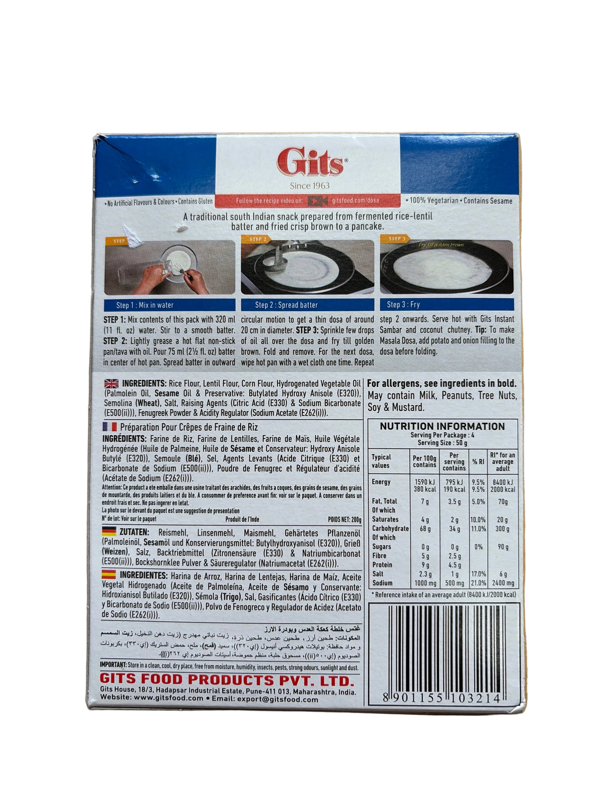 Gits Dosa Mix 200g Mix & Match 2 For £3