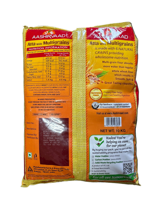 Aashirvaad Whole Wheat Multigrain Atta 10kg